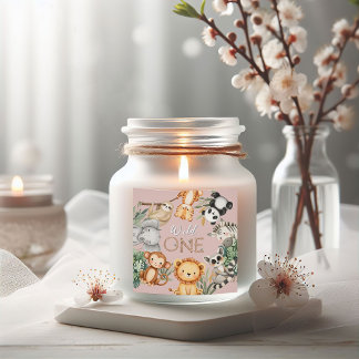 Pastel Tropical Wild One Oerwoud Safari Dieren Vierkante Sticker