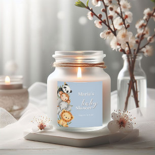 Pastel Tropisch Baby shower Oerwoud Safari Dieren Vierkante Sticker