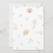 Pastel Tropisch gebladerte Boheemse bruiloft Kaart (Achterkant)