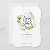 Pastel tropisch+ goud geometrisch baby shower uitn save the date (Voorkant)