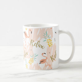 Pastel Tropisch Roze Flamingo patroon Koffiemok