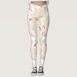 Pastel Tropisch Roze Flamingo patroon Leggings