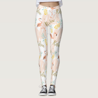 Pastel Tropisch Roze Flamingo patroon Leggings