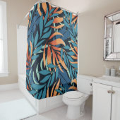 Pastel Tropische Abstracte Botanicals Douchegordijn (In situ)