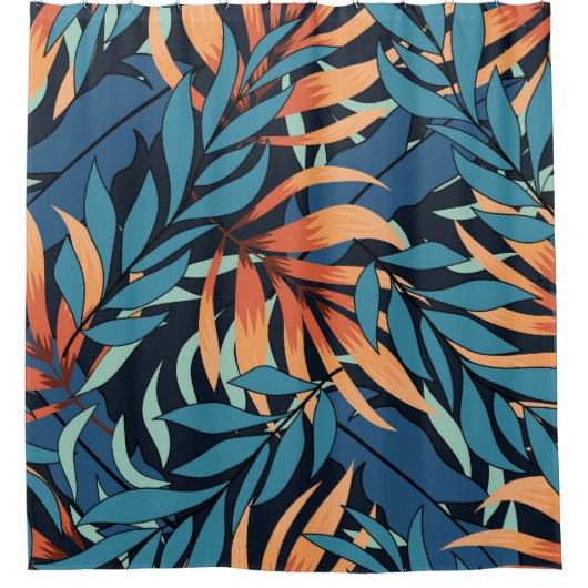 Pastel Tropische Abstracte Botanicals Douchegordijn (Voorkant)