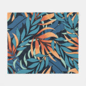 Pastel Tropische Abstracte Botanicals Fleece Deken (Voorkant (Horizontaal))