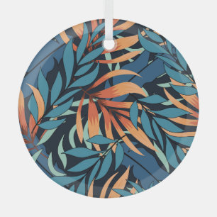 Pastel Tropische Abstracte Botanicals Glas Ornament