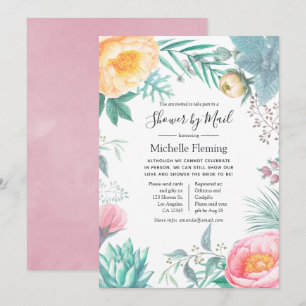 Pastel Tropische Bridal of Baby shower per post Kaart