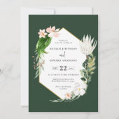 Pastel tropische + gouden geometrische trouwuitnod save the date (Voorkant)