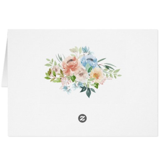 Pastel Tuin | Gouden Bloemen Bruiloft Dankkaart (Achterkant Horizontaal)