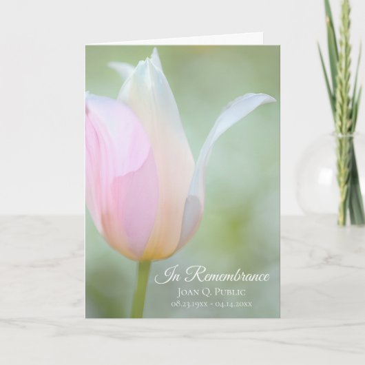 Pastel Tulip Flower Spring begrafenisdienst gevouw Programma (Voorkant)