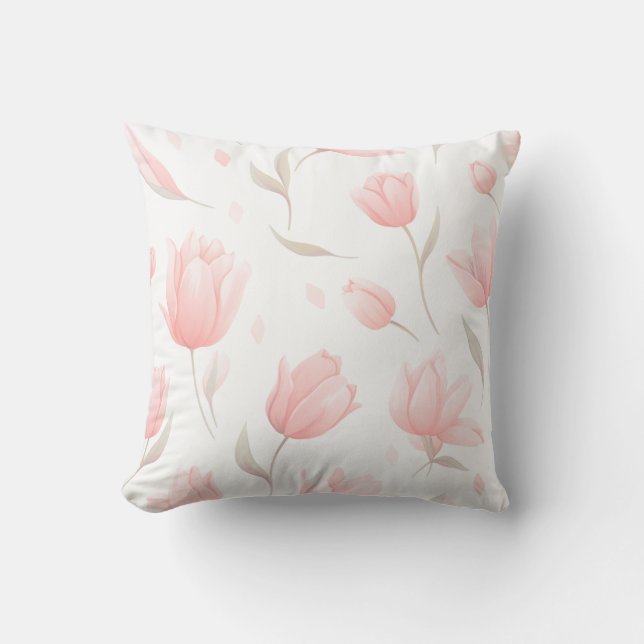 Pastel Tulip Flowers Coussin (Recto)