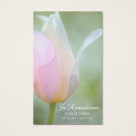 Pastel Tulip Spring Begrafenis Gebed Visitekaartje