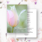 Pastel Tulip Spring begrafenis herdenkingsdienst Programma