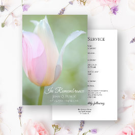 Pastel Tulip Spring begrafenis herdenkingsdienst Programma