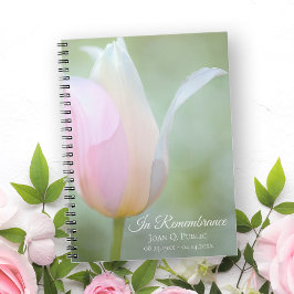 Pastel Tulip Spring Funeral Memorial Gastboek Notitieboek