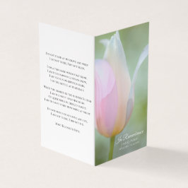 Pastel Tulp Bloemen Voorjaar Begrafenis Gebed Visitekaartjes