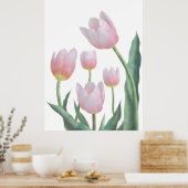 Pastel Tulp Bloemendesign Poster (Keuken)
