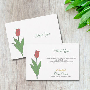 Pastel Tulp Rouwkaart Bedankbrief Bedankkaart