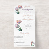 Pastel Tulp Wedding Suite Elegante Typografie All In One Uitnodiging (Binnenkant)