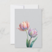 Pastel Tulp Wedding Suite Elegante Typografie Bedankkaart (Achterkant)