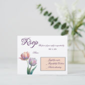 Pastel Tulp Wedding Suite Elegante Typografie RSVP Kaartje (Staand voorkant)