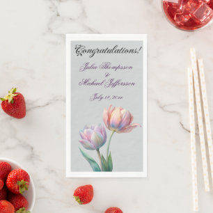 Pastel Tulp Wedding Suite Elegante Typografie Servet
