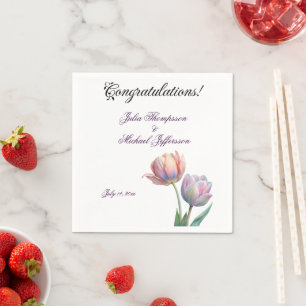 Pastel Tulp Wedding Suite Elegante Typografie Servet
