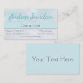 Pastel Turquoise & Carte de visite gris (Devant / Derrière)