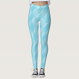 Pastel turquoise diamant patroon leggings