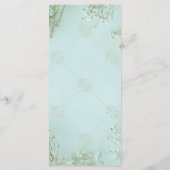 Pastel Turquoise Fleurs blanches Menu Mariage (Dos)