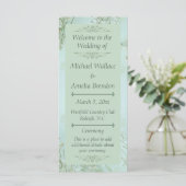 Pastel Turquoise Fleurs blanches Programme de mari (Debout devant)
