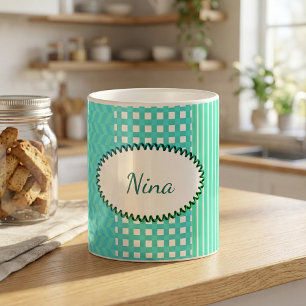 Pastel Turquoise Pattern Mix Koffiemok