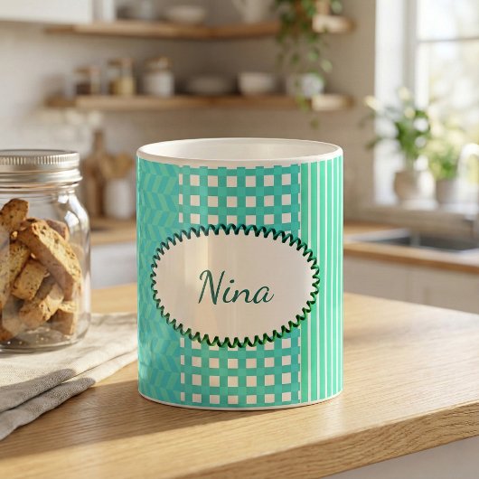 Pastel Turquoise Pattern Mix Koffiemok