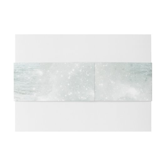 Pastel turquoise strand bruiloft uitnodigingen wikkel (Achterkant Voorbeeld)