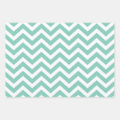 Pastel Turquoise & Witte Chevron Huwelijk Verjaard Inpakpapier Vel (Voorkant 2)