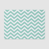 Pastel Turquoise & Witte Chevron Huwelijk Verjaard Tissuepapier (Voorkant)