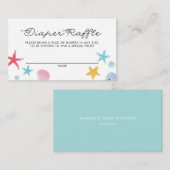Pastel Under the Sea Shower Diaper Carte Raffle (Devant / Derrière)