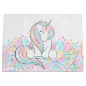 Pastel Unicorn Baby shower Groot Cadeauzakje (Voorkant)