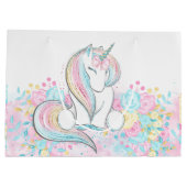 Pastel Unicorn Baby shower Groot Cadeauzakje (Achterkant)