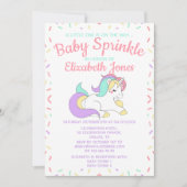 Pastel Unicorn Baby Sprinkle Invitation (Devant)