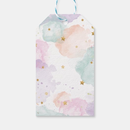 Pastel Unicorn Birthday Dank u Cadeaulabel (Achterkant)