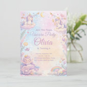 Pastel Unicorn Birthday Invitation Editable (Debout devant)