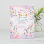 Pastel Unicorn Birthday Invitation Template Cool (Debout devant)