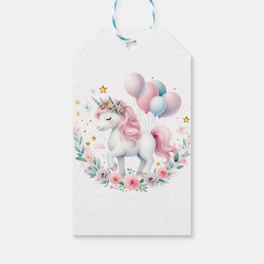 Pastel Unicorn Cadeaulabel (Achterkant)