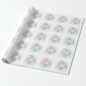 pastel Unicorn Cadeaupapier (Uitgerold)