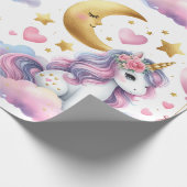 Pastel Unicorn Cadeaupapier (Hoek)