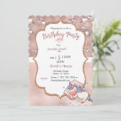 Pastel Unicorn dormir Salutation Invitation (Debout devant)