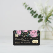 Pastel Unicorn Floral Carte de crédit aquarelle (Debout devant)