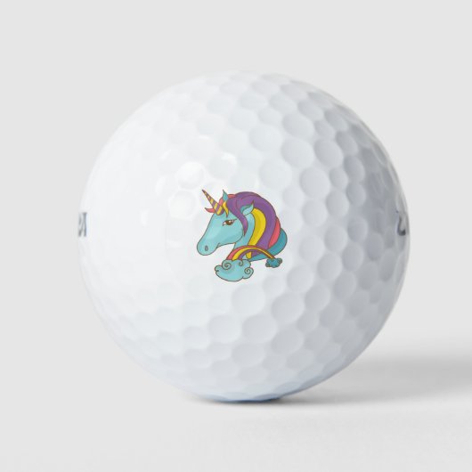 Pastel Unicorn Golfballen (Voorkant)
